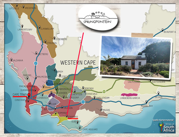 Springfontein Map - Chenin Blanc und Pinotage
